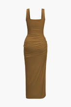 önü kesik slit midi elbise