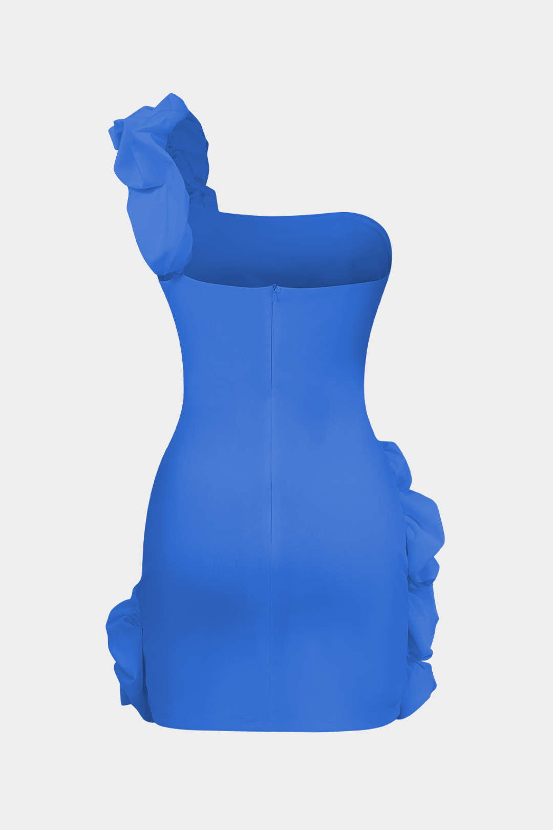 Asimetrik Kesim Tek Omuz Mini Elbise