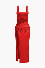 önü kesik slit midi elbise