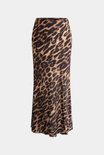 leopar desenli midi etek