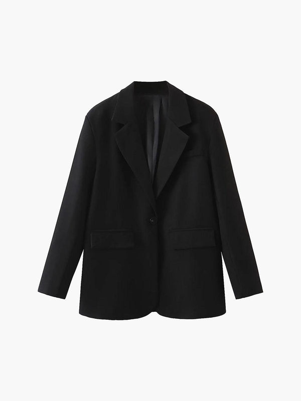 siyah klasik oversize blazer ceket