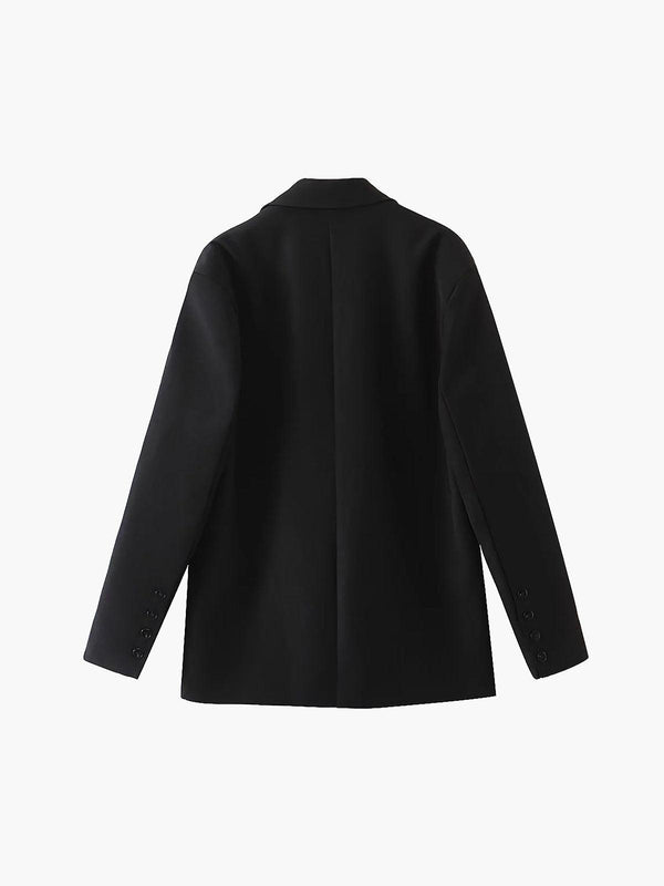 siyah klasik oversize blazer ceket