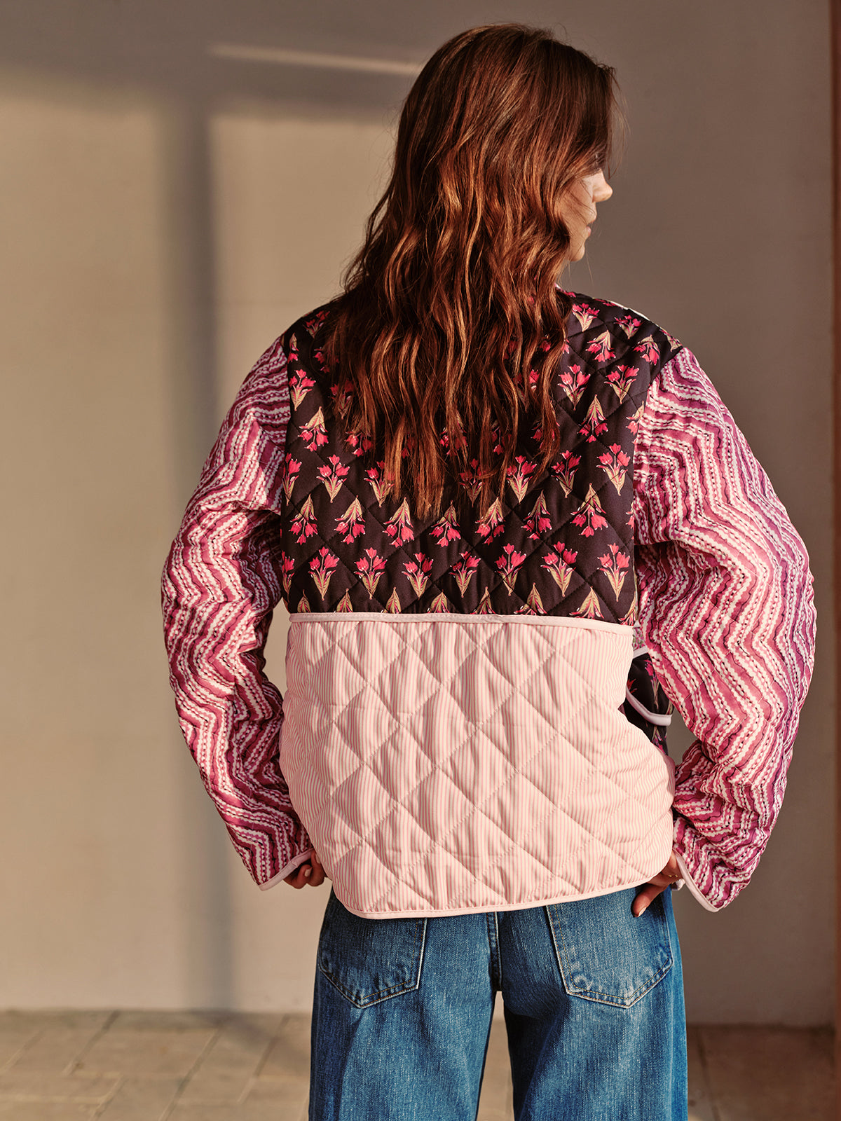 Boheme Çiçek Desenli Kış Palto