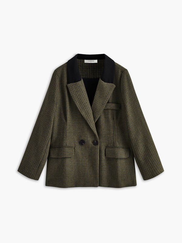 haki ekoseli blazer ceket