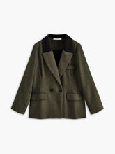 haki ekoseli blazer ceket