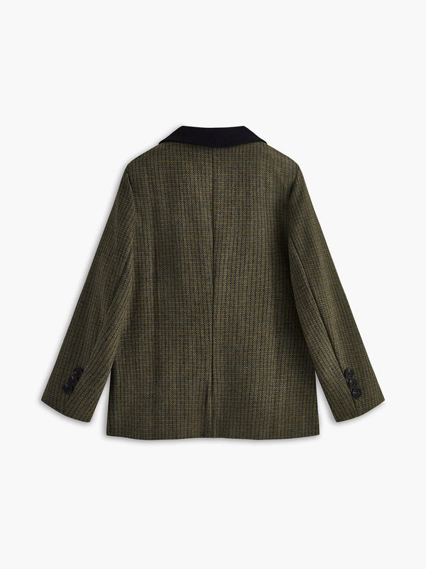 haki ekoseli blazer ceket