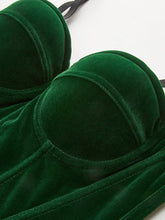 yeşil askılı kadife üst