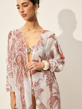 desenli uzun kimono
