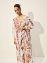 desenli uzun kimono