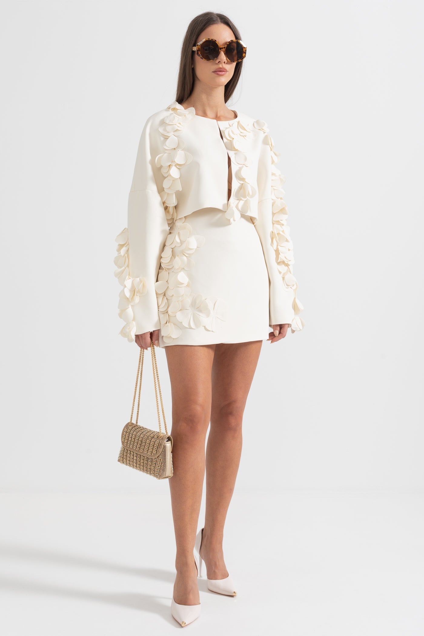 Petal Süslemeli İki Parçalı Takım