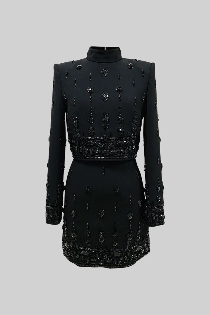 Elmas Süslemeli Mini Etekli Set