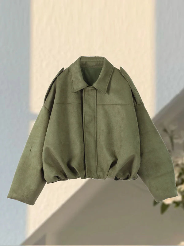 oversize süet görünümlü ceket