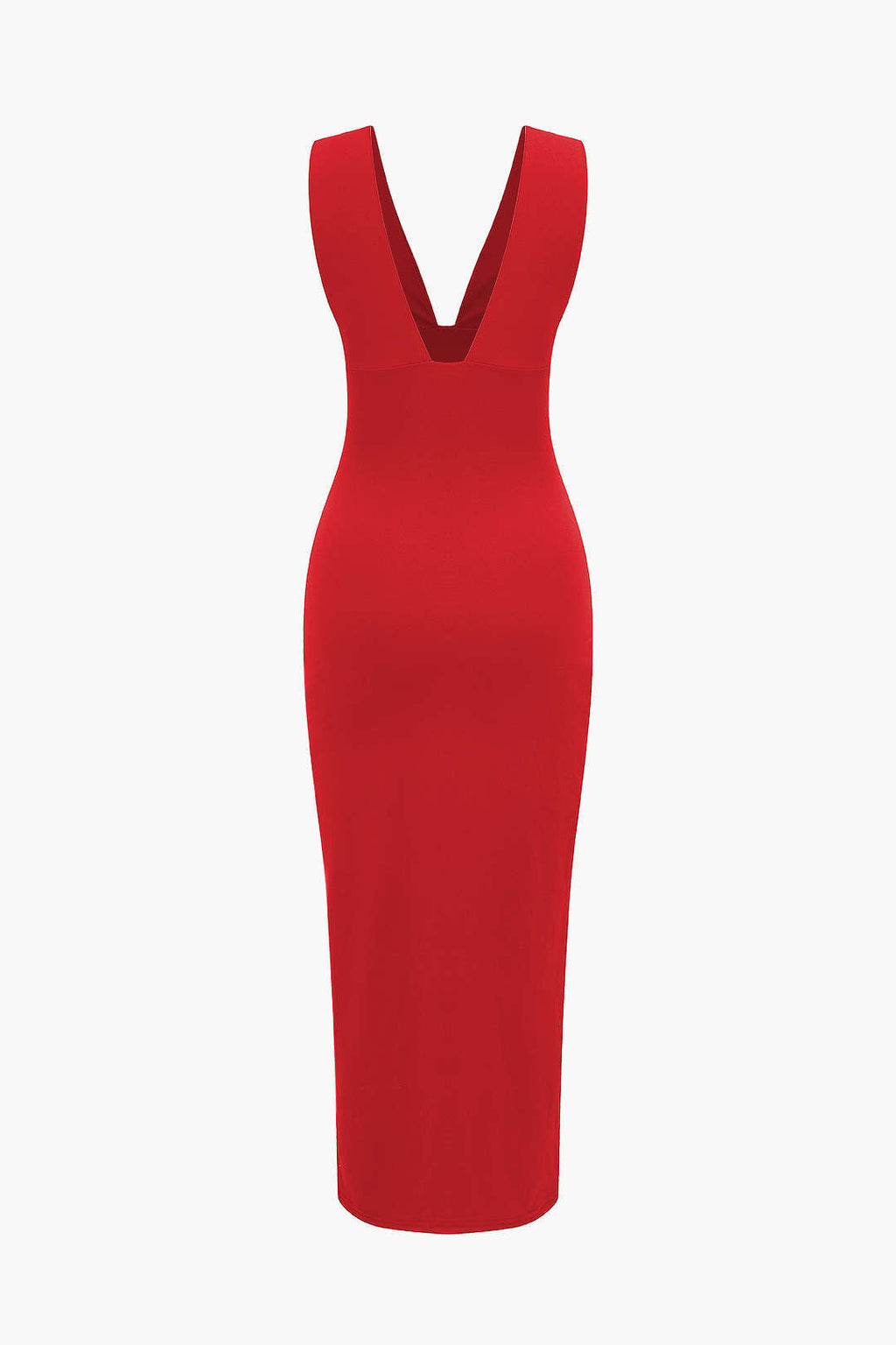 Siyah Sırtı Açık Büzgülü Yırtmaçlı Polyester Elbise