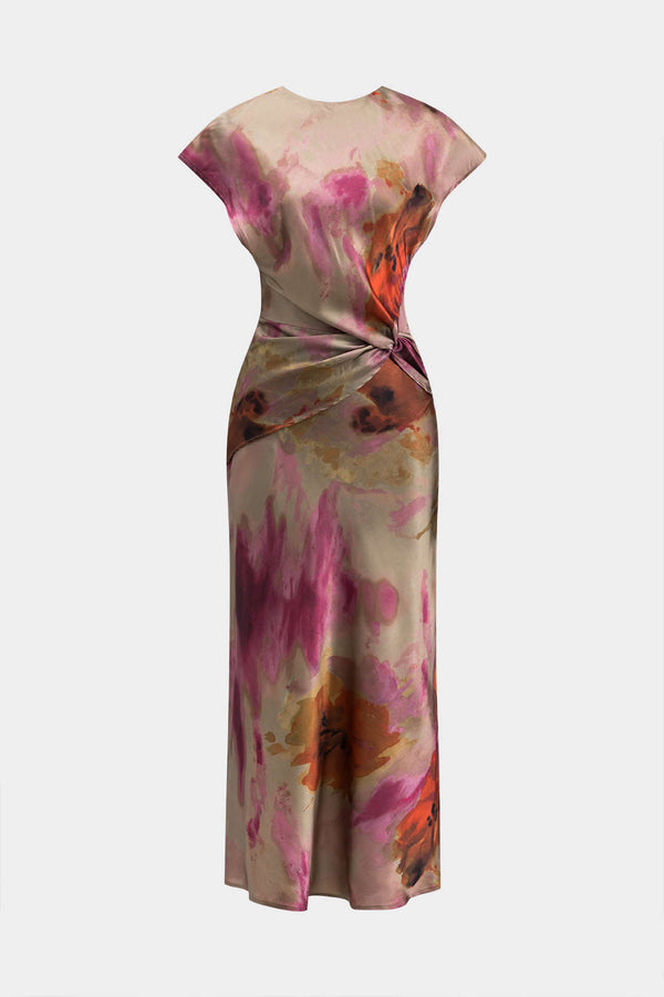 tie dye midi elbise