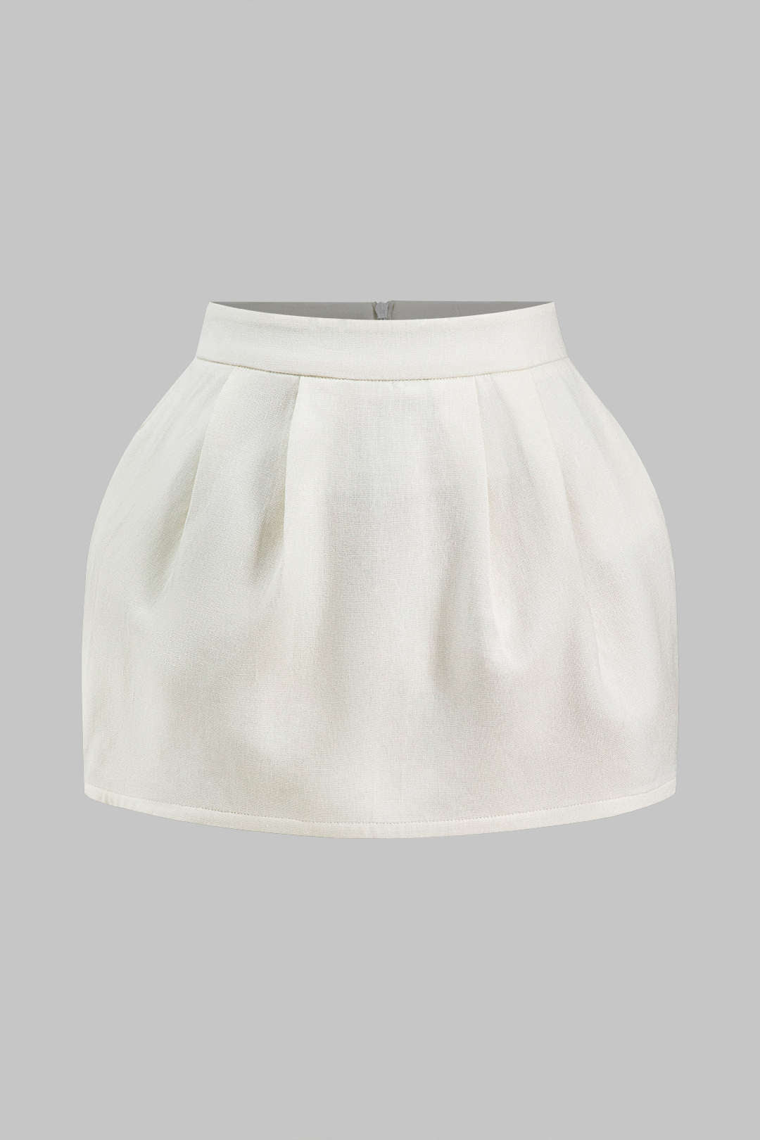 Keten Fırfırlı Fermuarlı Etek