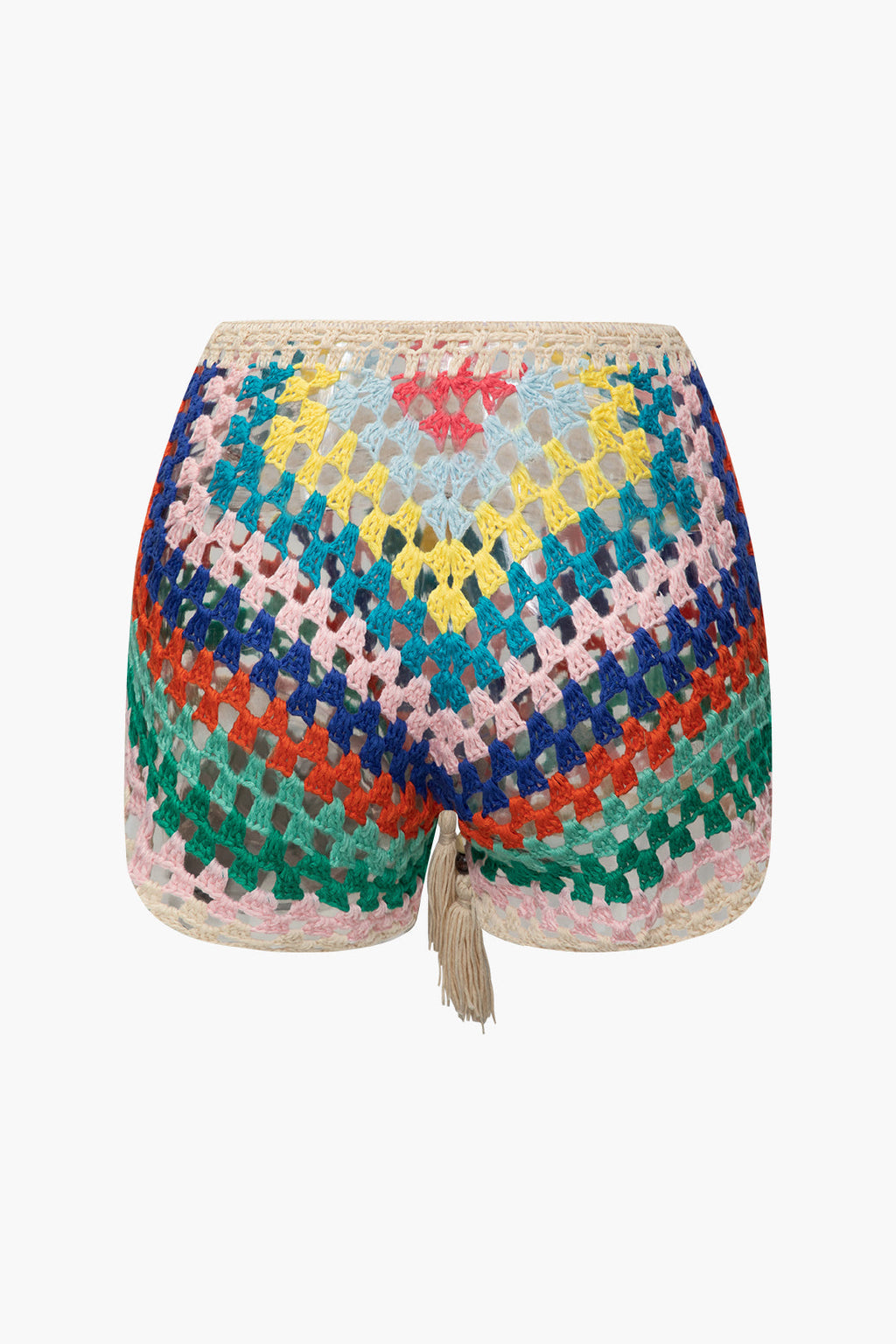 Gökkuşağı Kıvrılmış Bağcıklı Süveter ve Şort Takımı