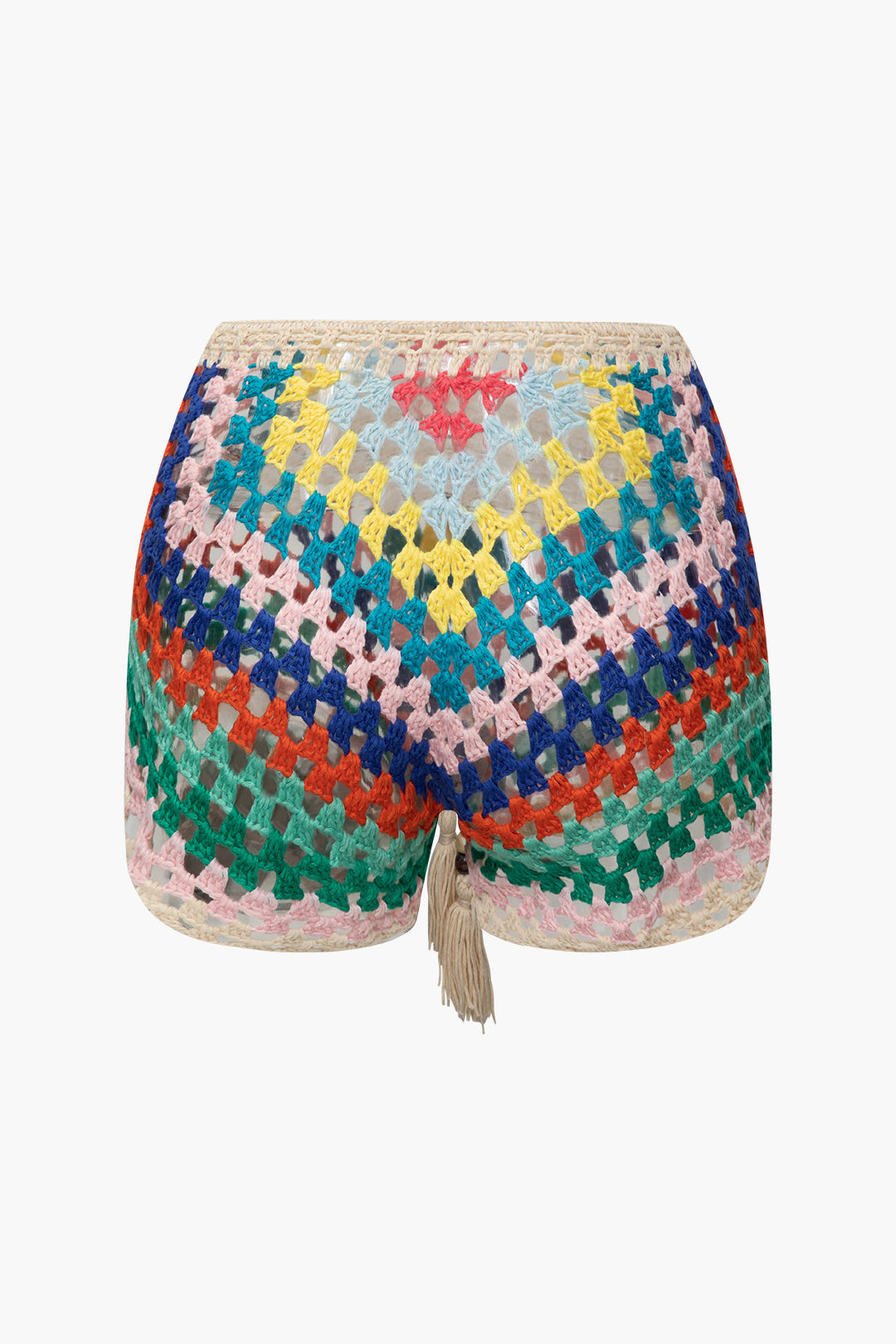 Gökkuşağı Kıvrılmış Bağcıklı Süveter ve Şort Takımı