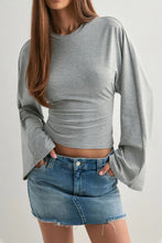 büzgülü oversize kollu bluz