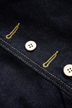 düğmeli denim barrel pantolon