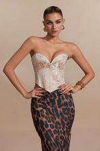 leopar desenli midi etek