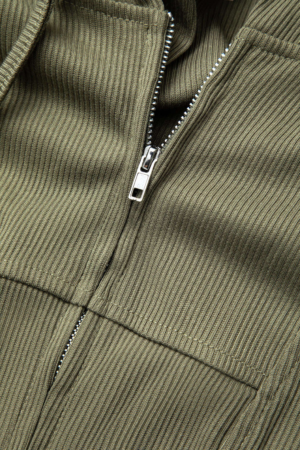 Kapüşonlu Fermuarlı Uzun Kollu Üst