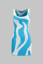 triko zebra desenli mini elbise