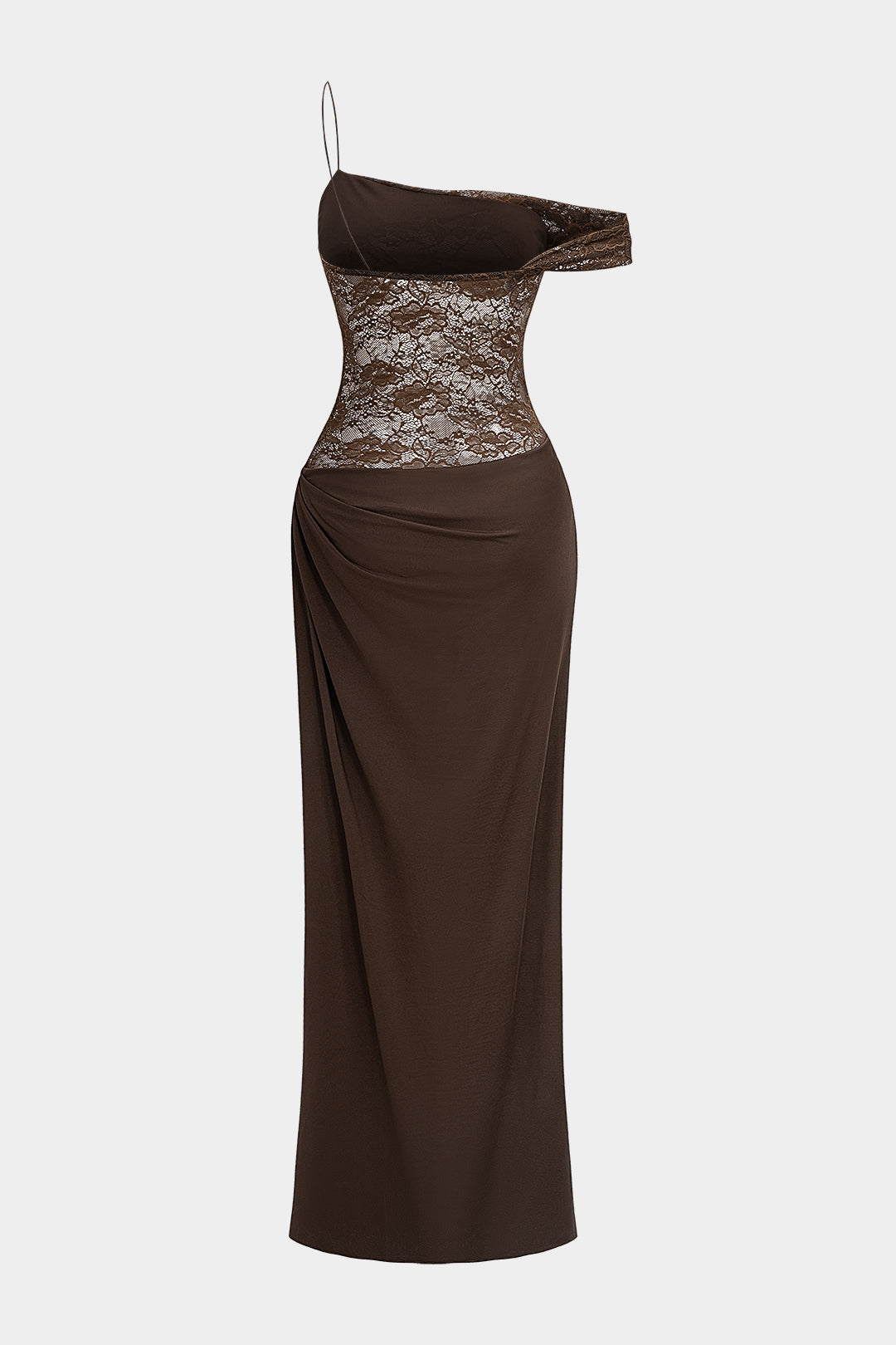 Dantel İşlemeli Patchwork Büzgülü Sırtı Açık Elbise