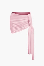 basic asimetrik üst ve bağlamalı mini etek set