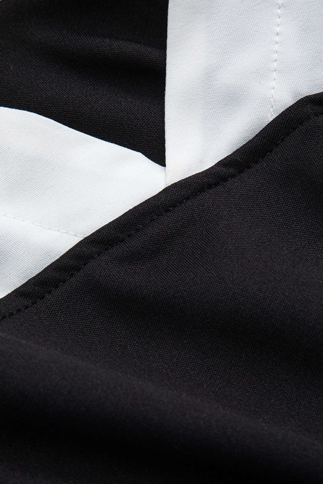 Büzgülü V Yaka Patchwork Uzun Kollu Üst Şık Günlük Model