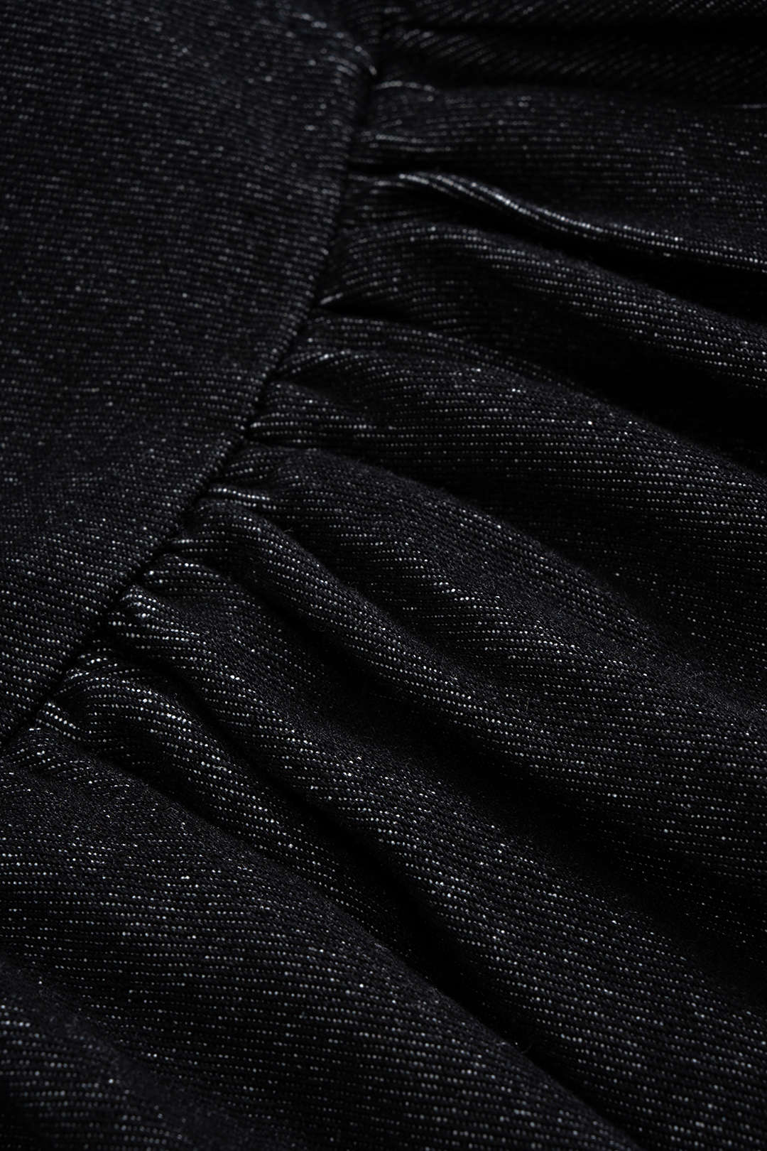 Mavi Denim Büzgülü Kolsuz Mini Elbise