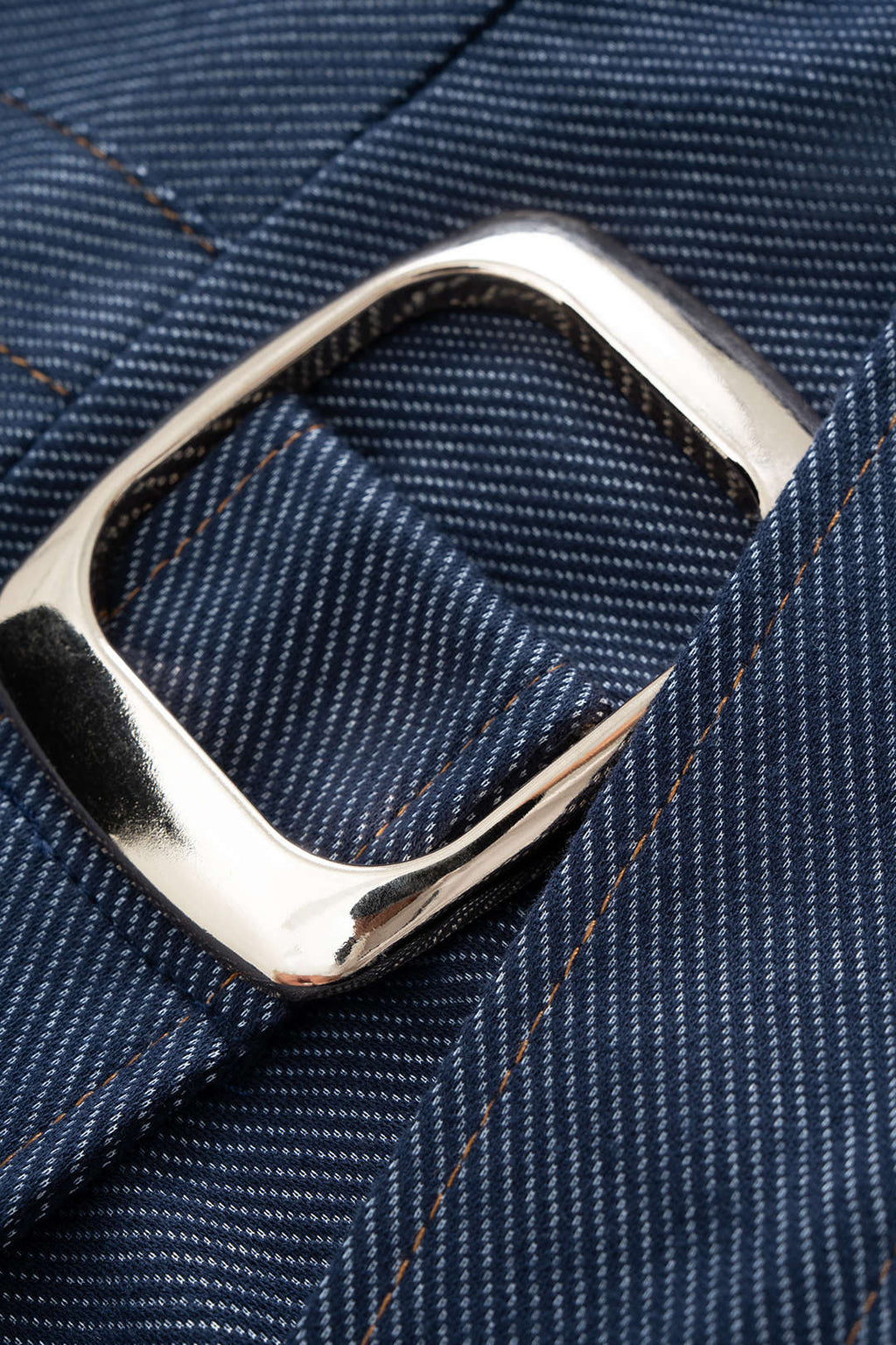 Mavisi Kot Büzgülü Kemerli Omuzsuz Elbise Tasarımlı