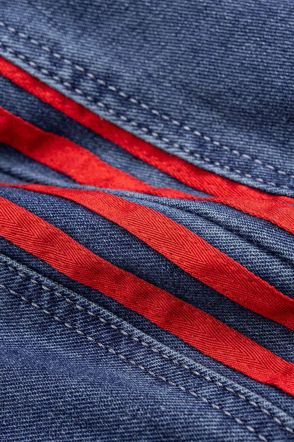 Koyu Lacivert Kontrast Detaylı Yüksek Bel Pantolonu