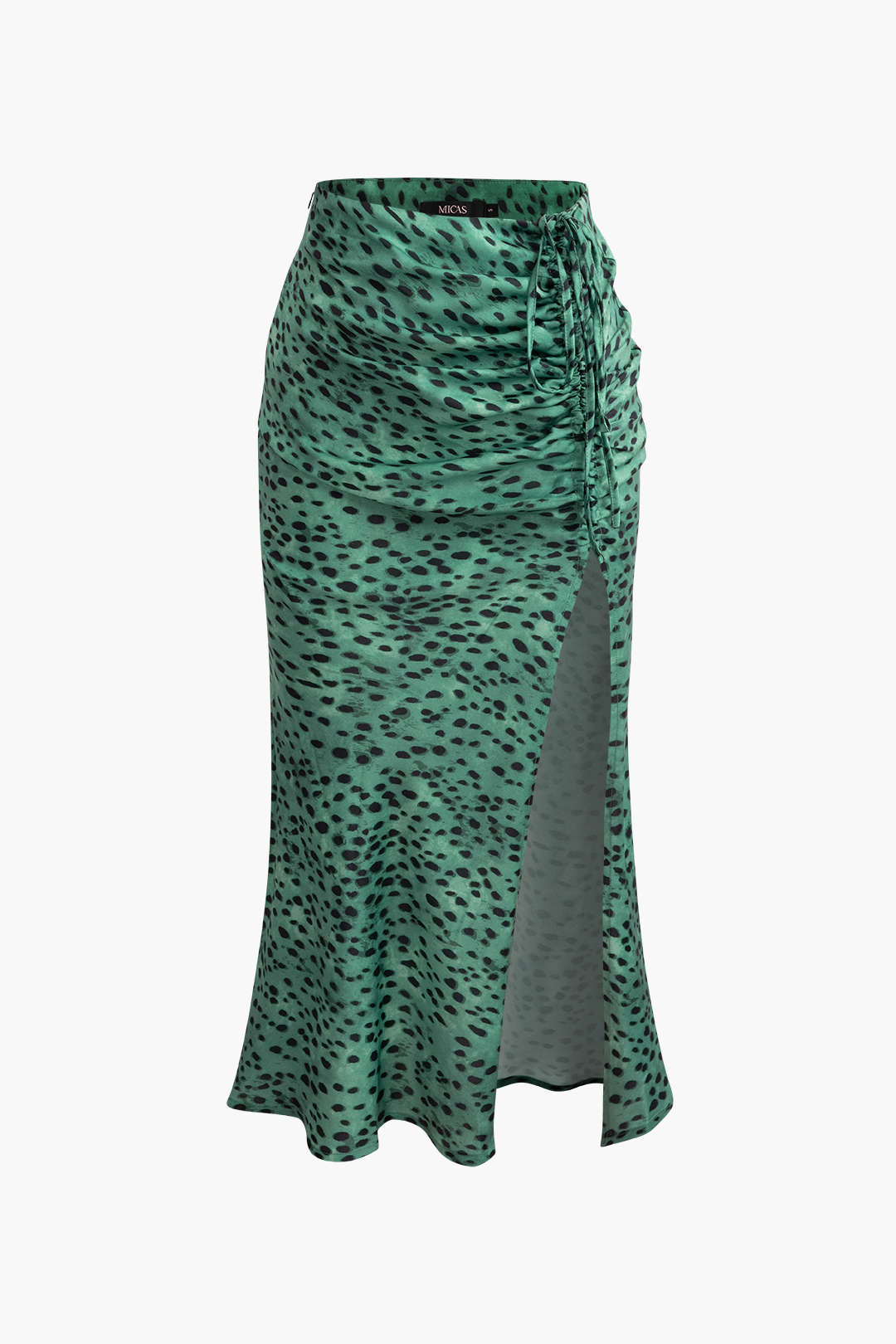 Leopar Bağcıklı Yırtmaç Etek