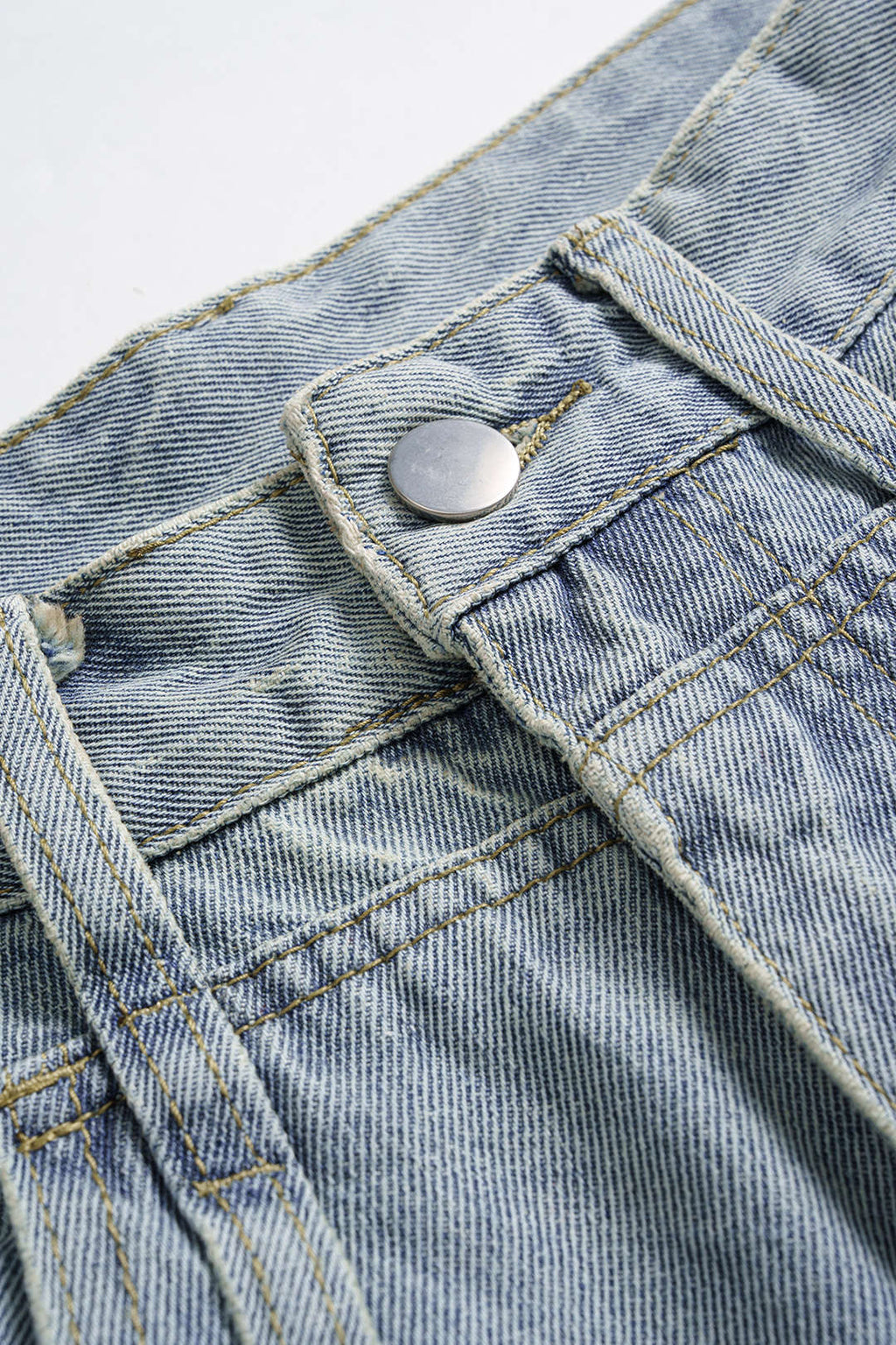 Denim Yırtık Büzgülü Barrel Kesim Özelleştirilmiş Pantolon