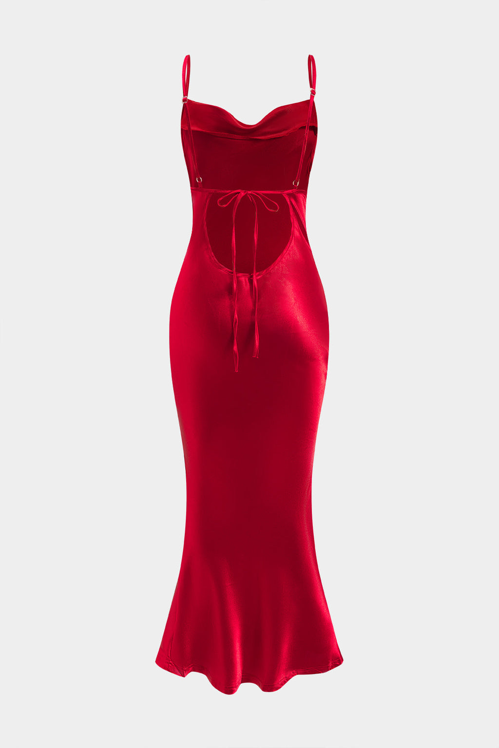 Siyah Işıltılı Saten Dokusundaki Arkasıyla Açık Elbise