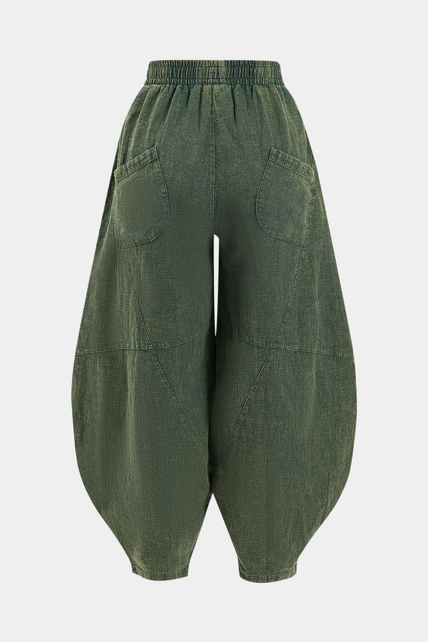 pileli barrel pantolon