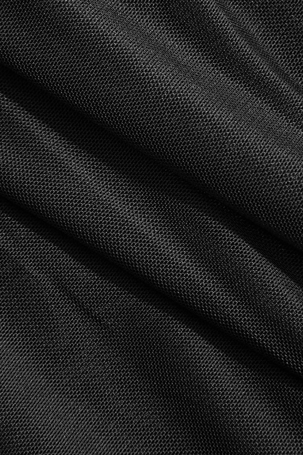 Ağ Mesh Volanlı Asimetrik Sıfır Kol Bluz