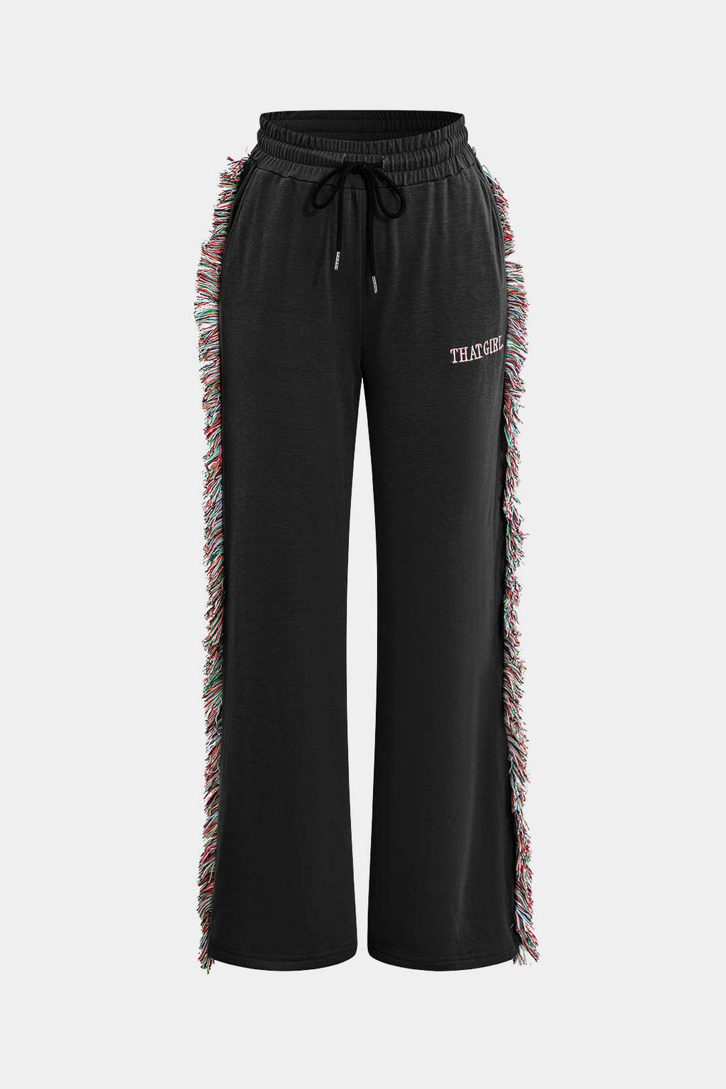 Yazı Baskılı Tişört ve Püskül Çekmeli Pantolon Takımı