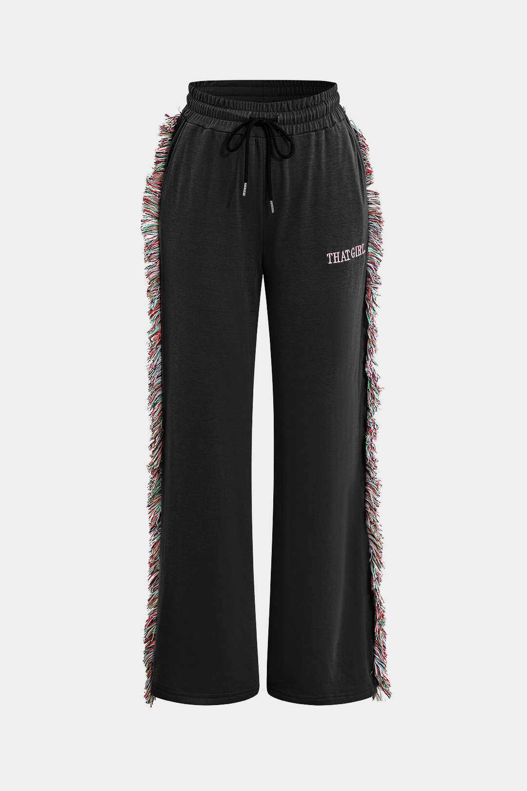 Yazı Baskılı Tişört ve Püskül Çekmeli Pantolon Takımı