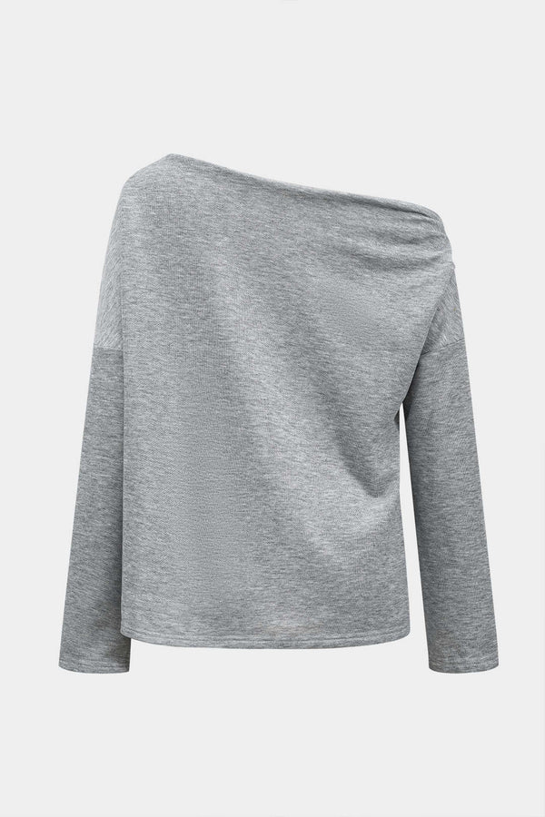 asimetrik uzun kollu tişört