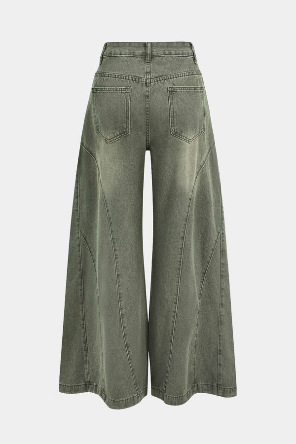yıkanmış görünümlü denim pantolon