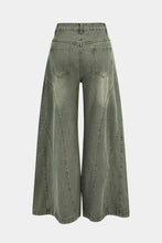 yıkanmış görünümlü denim pantolon
