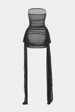 straplez tül mini elbise
