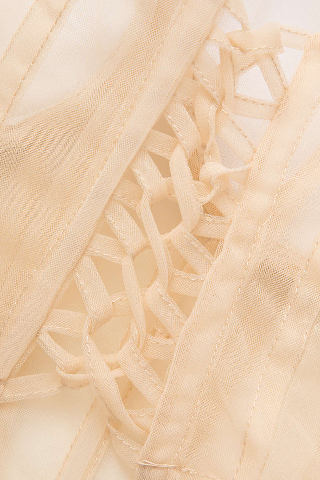 Bağcıklı Şeffaf Afile Korse Straplez Üst