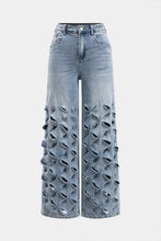 kesikli denim pantolon