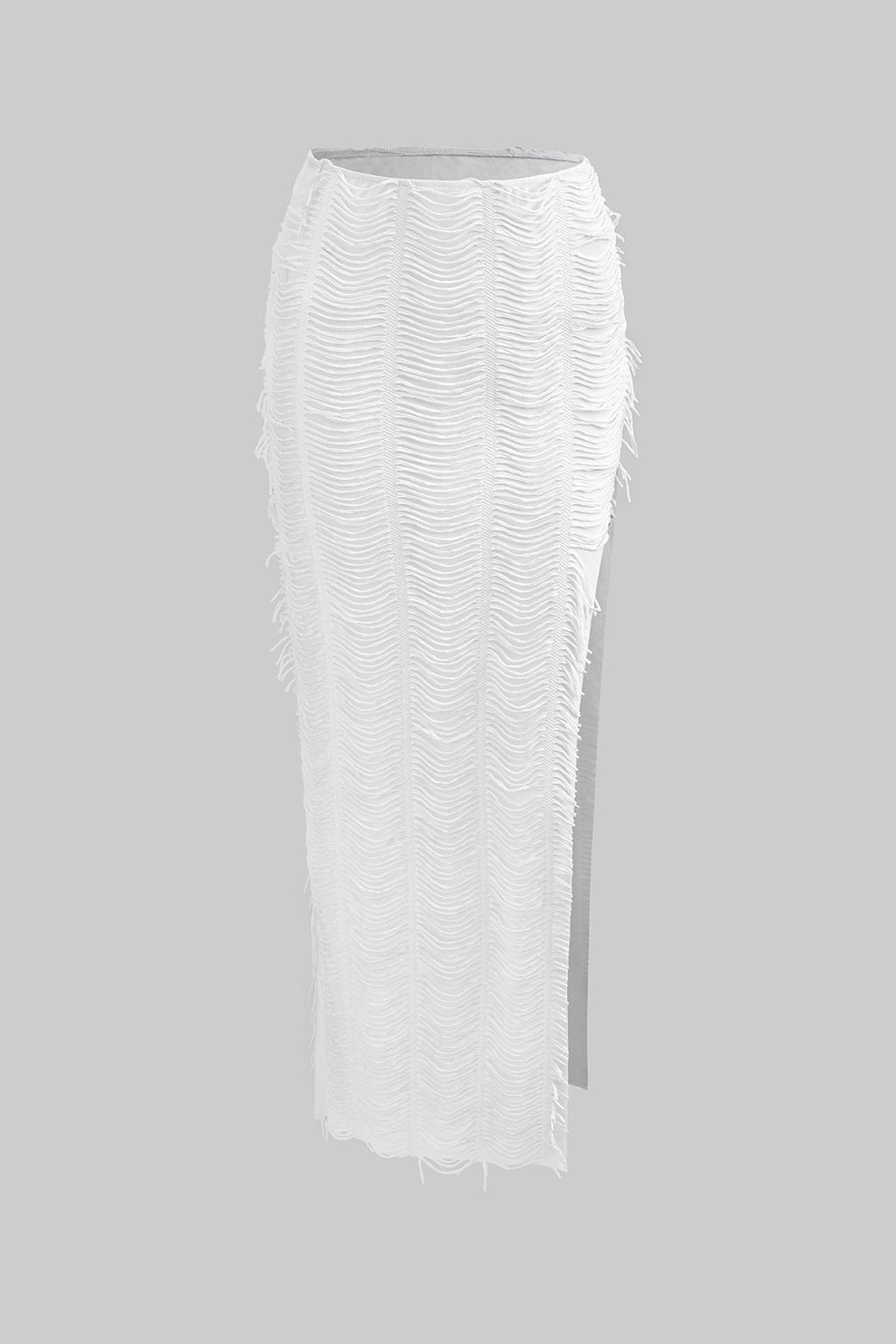 Yıpranmış V Yaka Kısa Kol Kesik Etek Takım