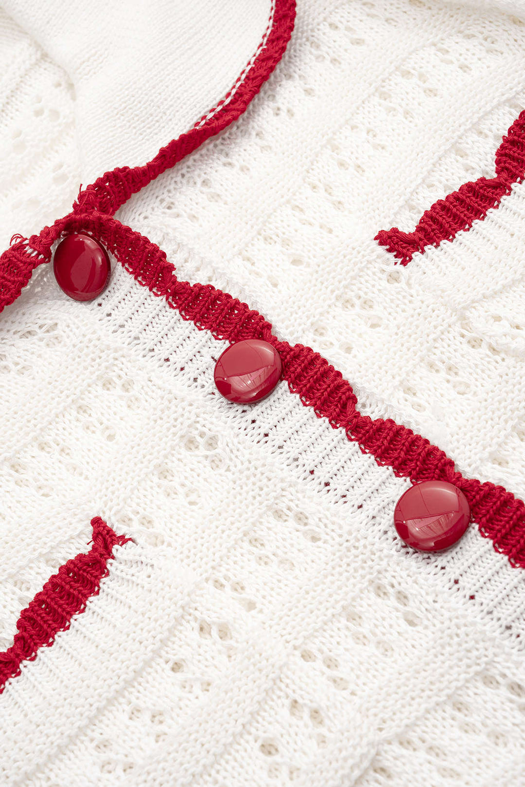 Örgü Kontrast Düğmeli Cepli Kısa Kollu Rahat Şık Üst