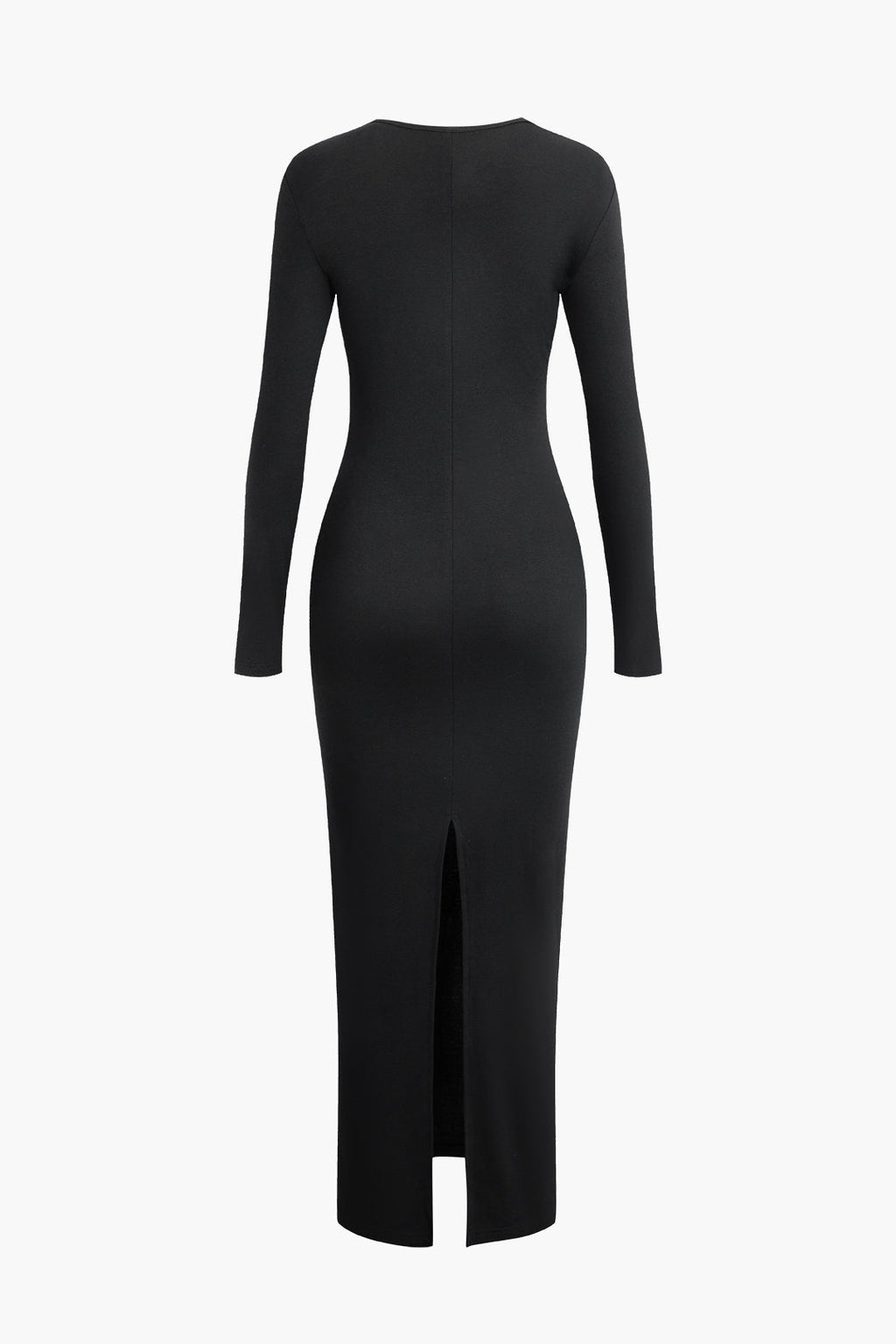 Asimetrik Yaka Yarık Maxi Elbise