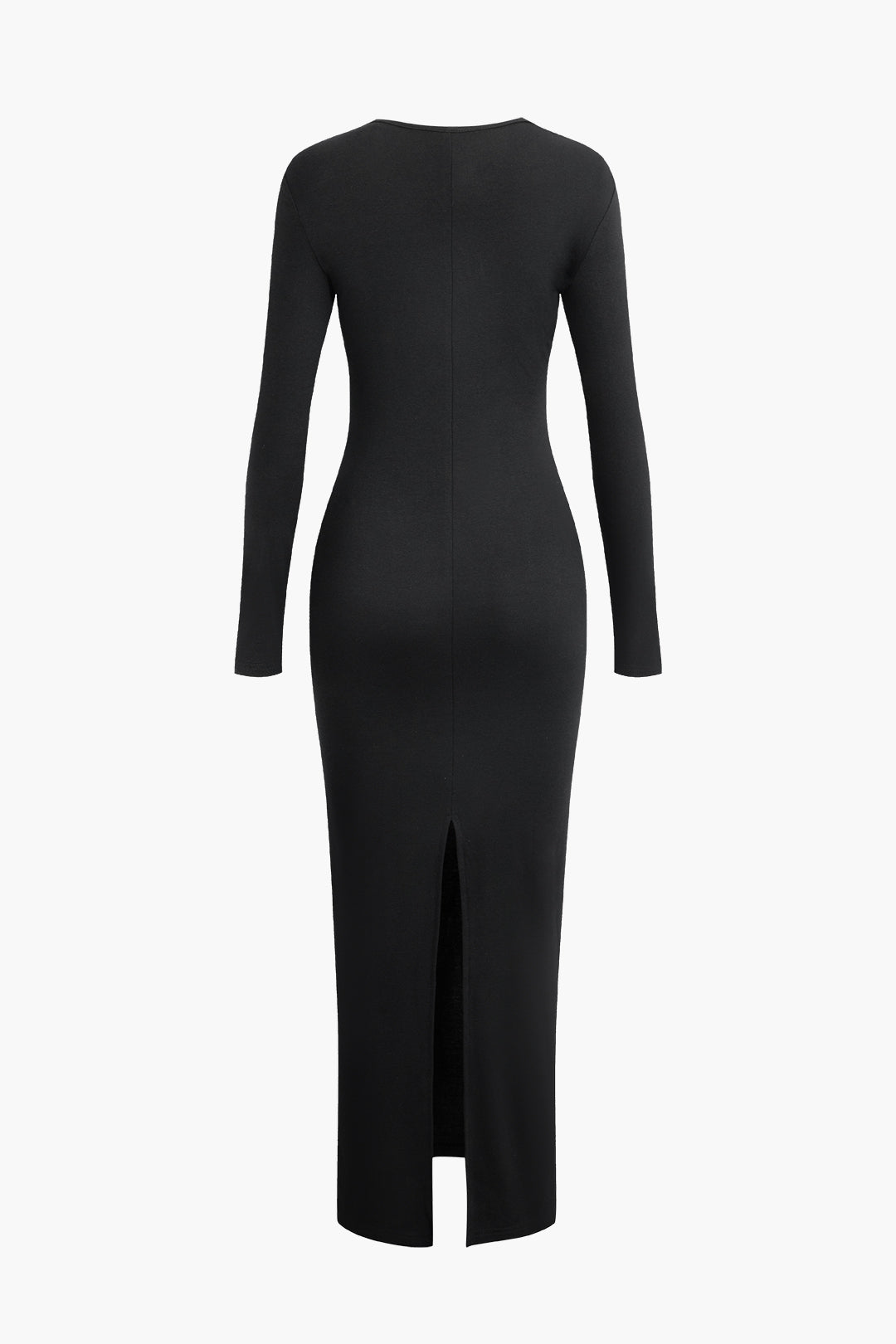 Asimetrik Yaka Yarık Maxi Elbise