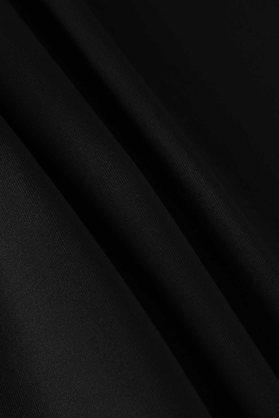 Siyah Derin V Yaka PolyesterElastanKarışımı Elbise